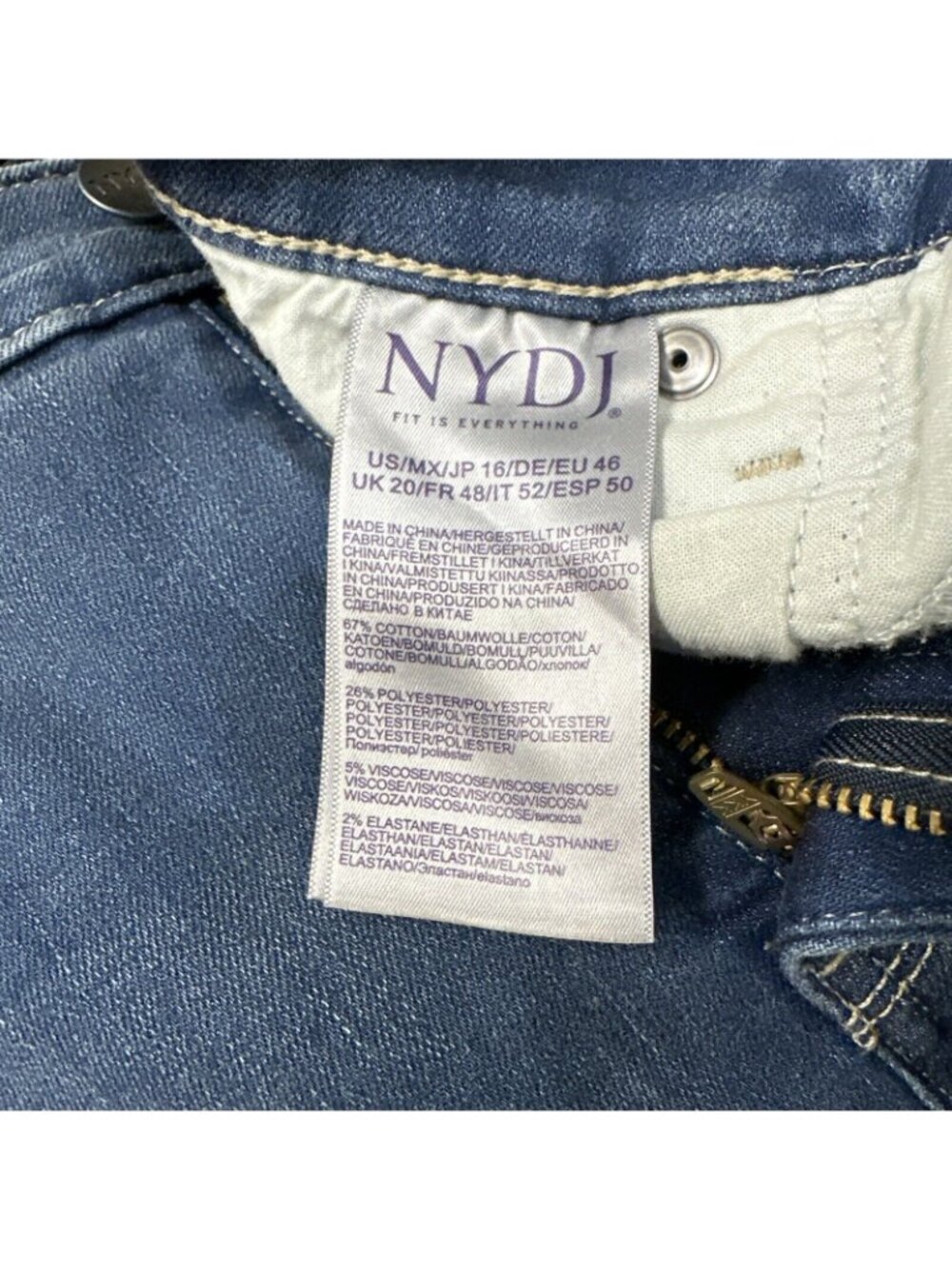 NYDJ Womens Mid Rise Sheri Slim Fit Ankle Stretch Denim Jeans Windham Size 16 - Picture 7 of 8